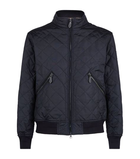 burberry blue green plaid bomber jacket|burberry quilted jacket men.